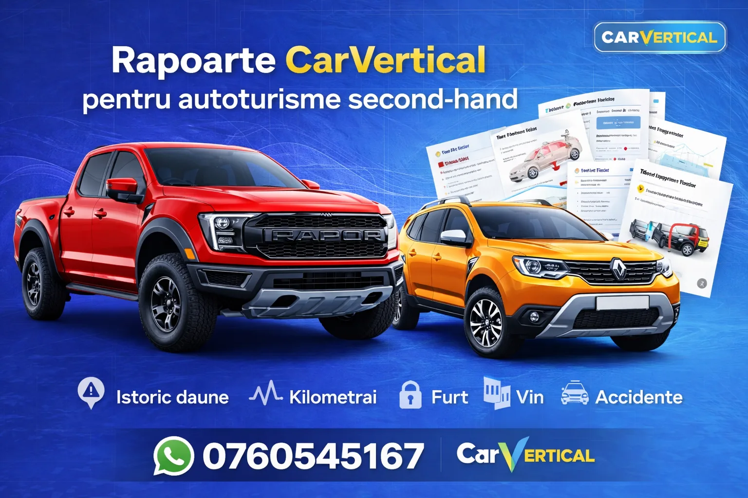 Raport CarVertical - Verificare Istoric si Daune Auto [40 DE LEI]